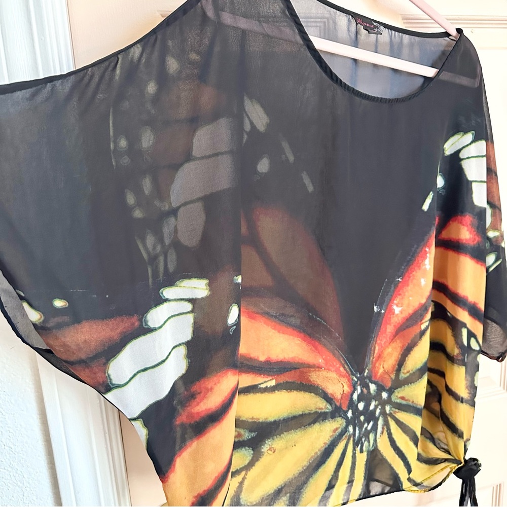Sheer butterfly jw style poncho top - Picture 2 of 4